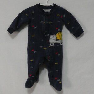 SIMPLE JOYS By CARTER'S Baby Boy Construction Truck Footed Sleeper 0-3M